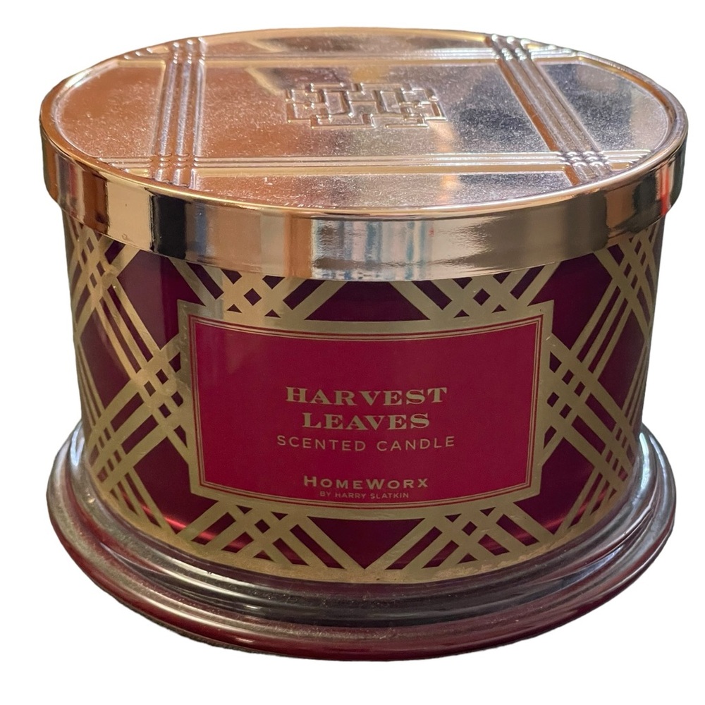 HomeWorx Harry Slatkin Harvest Leaves 4-Wick Candle 18oz Holidays Fall Halloween